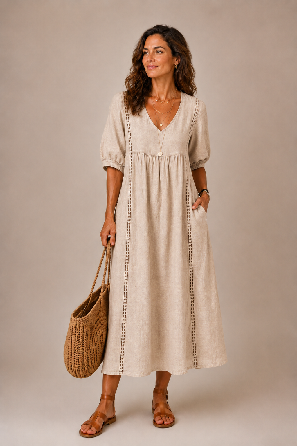 PALOMA - VESTIDO BOHEMIO CON ESCOTE EN V