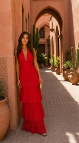 Vestido Manila Halter de Volantes