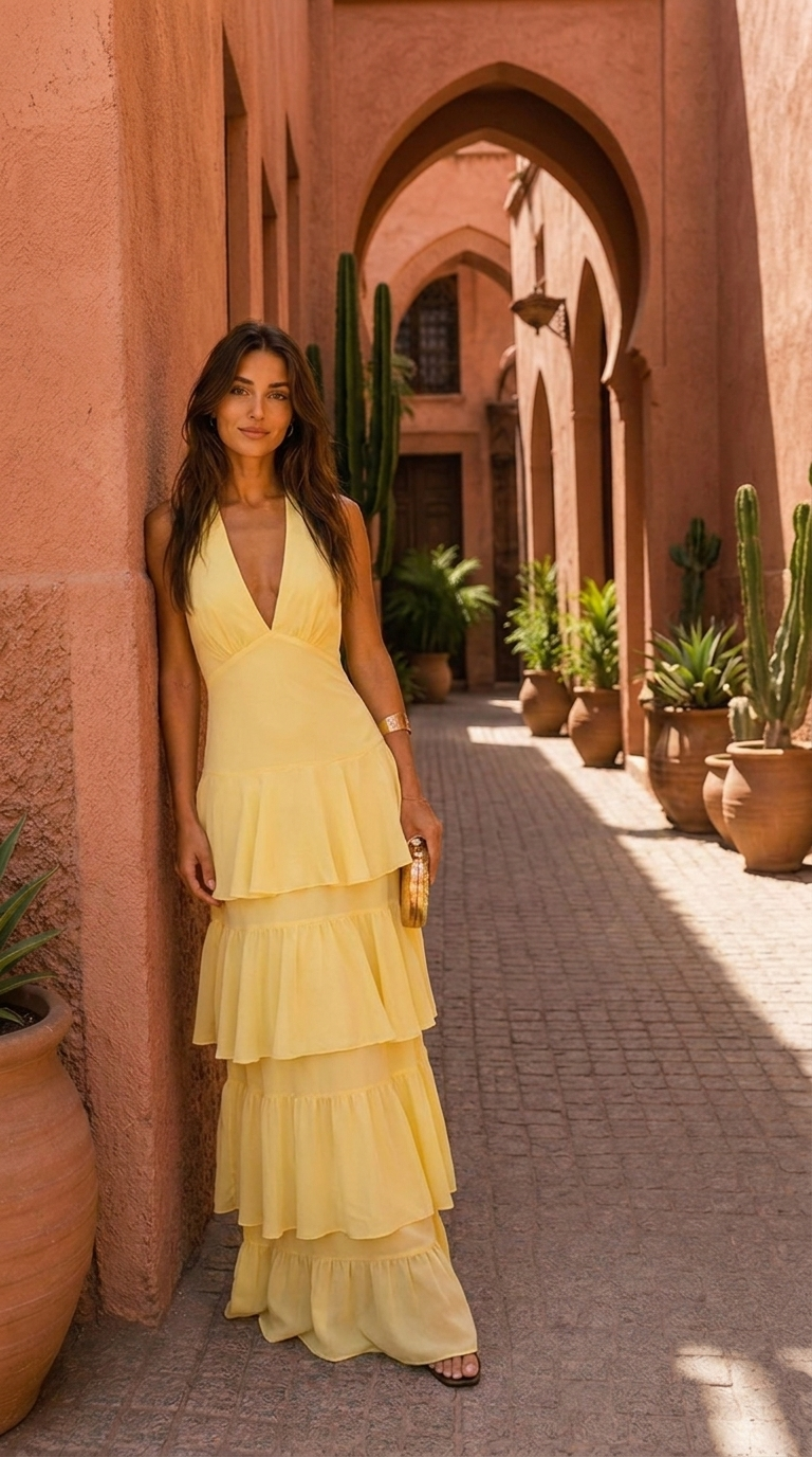Vestido Manila Halter de Volantes