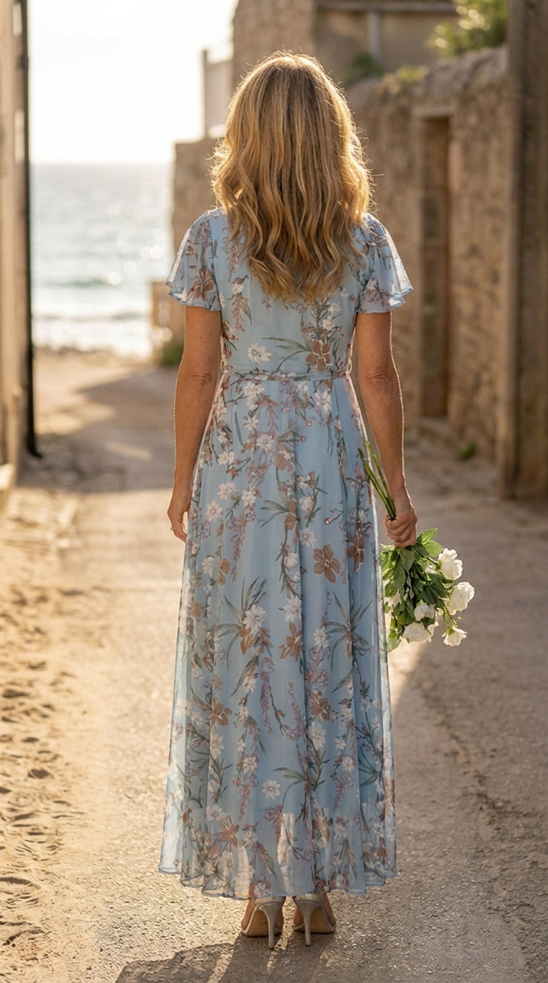 Vestido Marina — VESTIDO LARGO FLORAL CON ESCOTE EN V