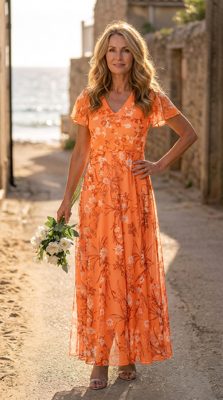 Vestido Marina — VESTIDO LARGO FLORAL CON ESCOTE EN V