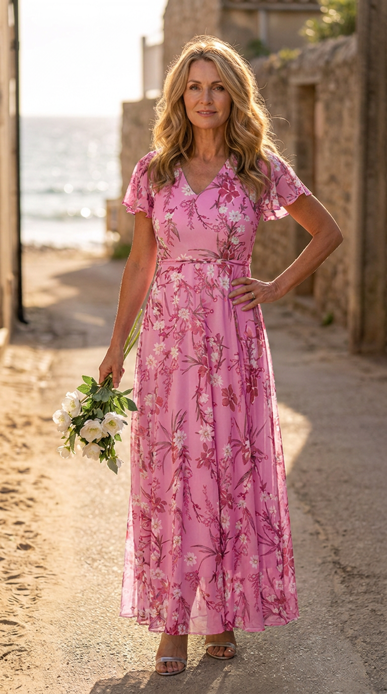Vestido Marina — VESTIDO LARGO FLORAL CON ESCOTE EN V